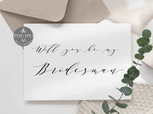 Bridesman Proposal Card Will You Be My Bridesman Card Wedding PRINTABLE