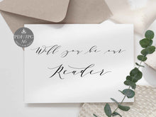 Reader Proposal Card Will You Be Our Reader Card Wedding PRINTABLE