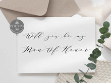 Man Of Honor Proposal Card Will You Be My Man Of Honor Card Wedding PRINTABLE