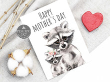 Mothers Day Card Printable Happy Raccoon