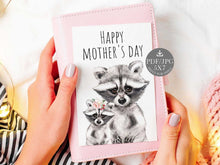 Mothers Day Card Printable Happy Raccoon