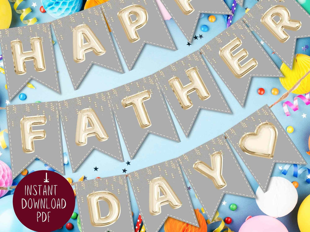 Printable Fathers Day Banner Happy PDF