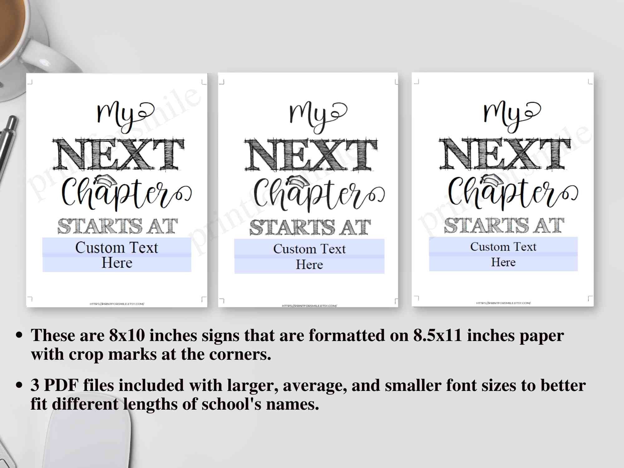 My Next Chapter Starts At Sign PRINTABLE Graduation