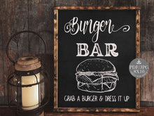 Burger Bar Sign PRINTABLE chalkboard