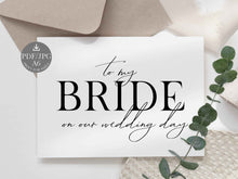 Wedding Card To My Bride On Our Wedding Day Card PRINTABLE For Bride From Groom