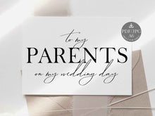 Wedding Card To My Parents On My Wedding Day Card PRINTABLE For Parents Of The Bride Groom