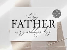 Wedding Card To My Father On My Wedding Day Card PRINTABLE Of The Bride Groom