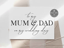 Wedding Card To My Mum And Dad On My Wedding Day Card For Parents Of The Bride Groom PRINTABLE