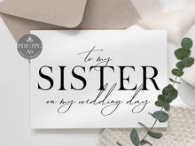 Wedding Card To My Sister On My Wedding Day Card PRINTABLE