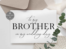 Wedding Card To My Brother On My Wedding Day Card PRINTABLE