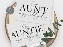 Wedding Card To My Aunt Auntie On My Wedding Day Card PRINTABLE 2 Cards