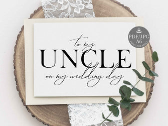 Wedding Card To My Uncle On My Wedding Day Card PRINTABLE