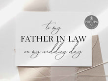 Wedding Card To My Father In Law On My Wedding Day Card PRINTABLE