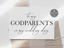 Wedding Card To My Godparents On My Wedding Day Card PRINTABLE