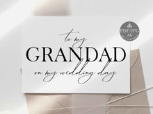 Wedding Card To My Grandad On My Wedding Day Card PRINTABLE