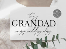 Wedding Card To My Grandad On My Wedding Day Card PRINTABLE