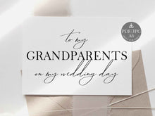 Wedding Card To My Grandparents On My Wedding Day Card PRINTABLE