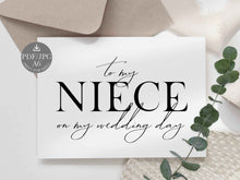 Wedding Card To My Niece On My Wedding Day Card PRINTABLE