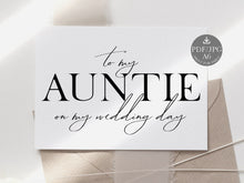 Wedding Card To My Aunt Auntie On My Wedding Day Card PRINTABLE 2 Cards