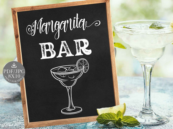 Margarita Bar Sign Fiesta Party PRINTABLE Graduation for Free Printable Margarita Bar Sign