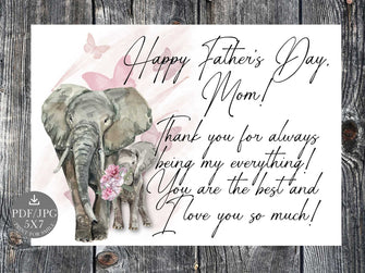 mom fathers day card printable