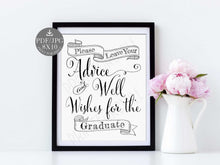 Graduation Advice And Wishes Cards Sign PRINTABLE Party Decorations