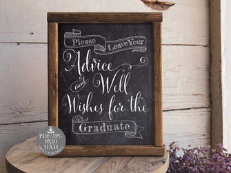 Advice And Well Wishes Sign Graduation Party Decorations PRINTABLE