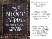 My Next Chapter Starts At Graduation Sign PRINTABLE Party Decorations Personalizable