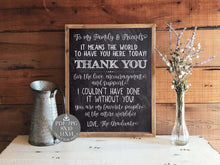 To My Family And Friends Thank You Sign Graduation PRINTABLE Party Decorations