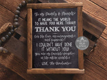 To My Family And Friends Thank You Sign Graduation PRINTABLE