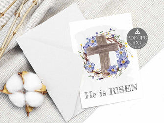 He Is Risen Happy Easter Card Printable