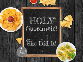 Holy Guacamole She Did It Sign Printable Graduation Party Decorations Fiesta