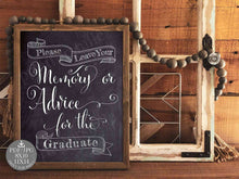 Memory Or Advice Sign Graduation Party Decorations PRINTABLE Chalkboard