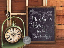 Memory Or Advice Sign Graduation Party Decorations PRINTABLE Chalkboard