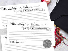 Graduation Memory Or Advice Cards Sign PRINTABLE Party Decorations