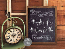 Words Of Wisdom Sign Graduation Party Decorations PRINTABLE Chalkboard