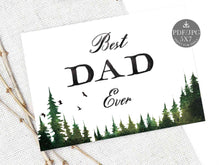 Best Dad Ever Watercolor Fathers Day Card Forest Printable