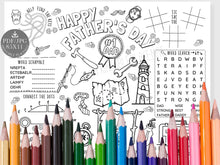 Fathers Day Placemat PRINTABLE Coloring Page Activity Dad Sheet