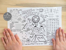 Fathers Day Coloring Page Grandpa Placemat PRINTABLE Activity Sheet