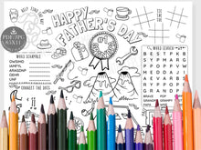 Fathers Day Coloring Page Grandpa Placemat PRINTABLE Activity Sheet