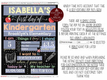 PRINTABLE Editable First Day Of School Sign PDF Template