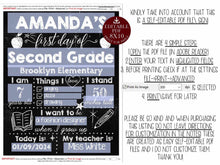 First Day Of School Sign Editable PRINTABLE Chalkboard PDF Template