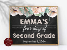 editable floral first day of school sign