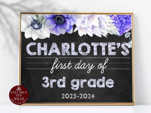 first day of school sign editable girl