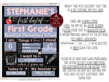 First Day Of School Sign Editable PRINTABLE Template PDF Girl