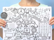 Back To School Placemat PRINTABLE First Day Of School Placemat Coloring Page Activity Sheet