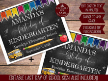 last day of school signs editable template