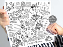 Veterans Day Placemat Coloring Page