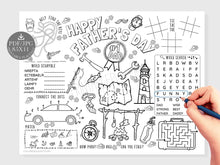 Fathers Day Placemat PRINTABLE Coloring Page Activity Dad Sheet