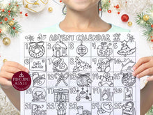 Coloring Christmas Advent Calendar PRINTABLE Page Countdown